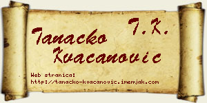 Tanacko Kvačanović vizit kartica